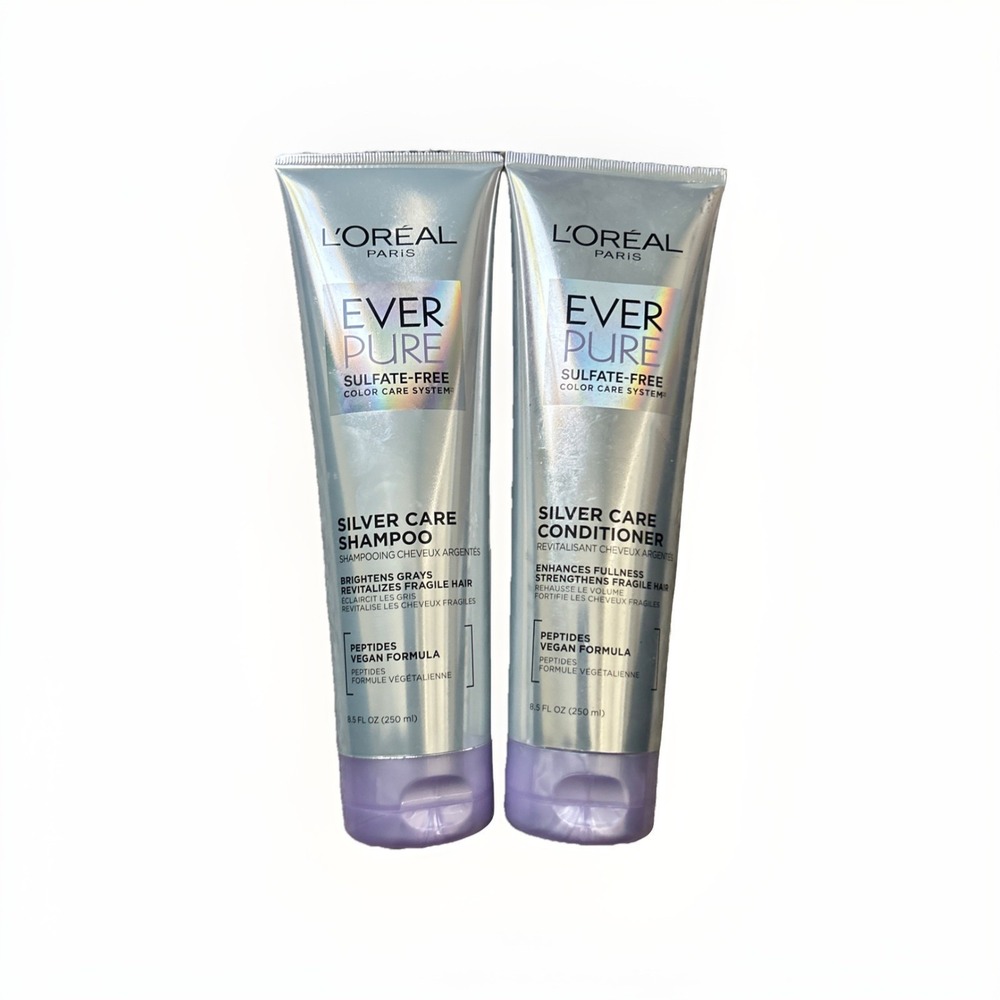 L'Oreal EverPure Silver Care Shampoo & Conditioner 8.5oz Each Set fast shipping